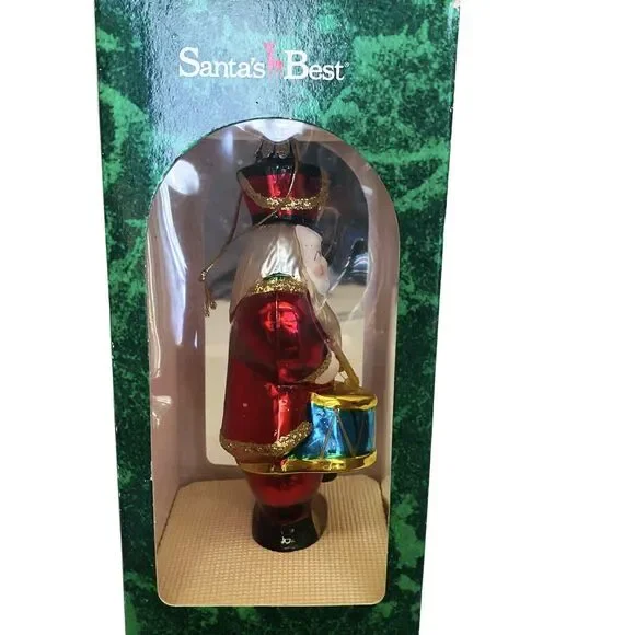 Vtg Santa Claus Drummer Band European Style Hand Blown Glass Christmas Ornament - Picture 12 of 16